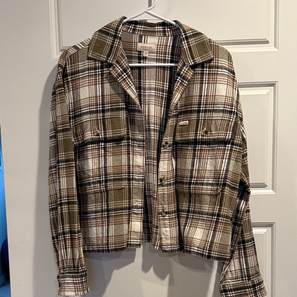 Brixton Olive and Brown Plaid Shirt Jacket